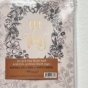 Our Vows Wedding Two Pack Floral Pink Journals New in Package